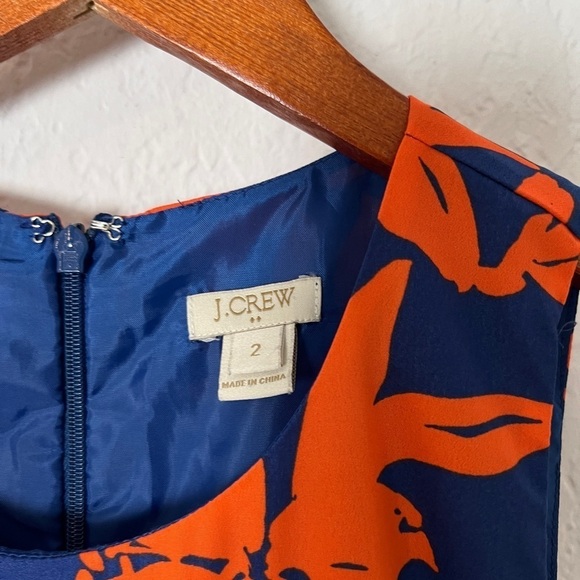 J. CREW Blue and Orange Floral Flare Dress - Picture 6 of 9